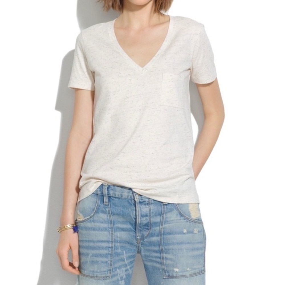 Madewell Whisper Cotton V Neck Speckle Tee